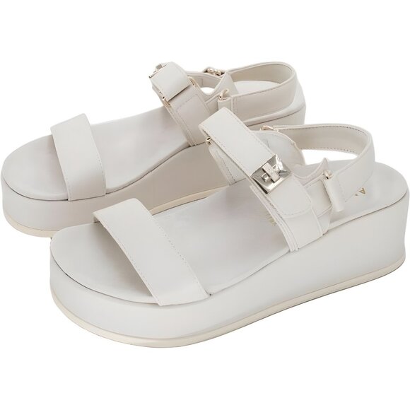 GUESS Fabulon Two Strap Platform Sandals Ivory Women US 7.5M - Picture 2 of 6